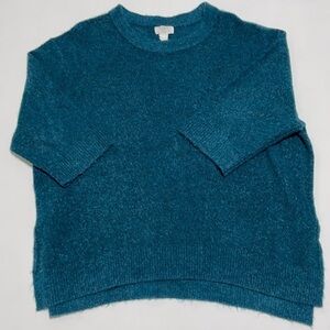 Loft Lounge Teal Green 3/4 Sleeve Sweater